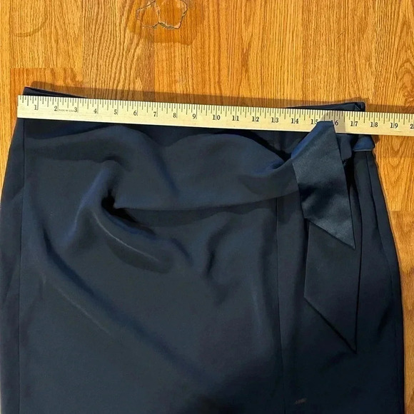 EMPORIO ARMANI Women Approx Sz 10 Midi Skirt Side Zip Tux Tie Front Slit Unlined - Picture 11 of 15